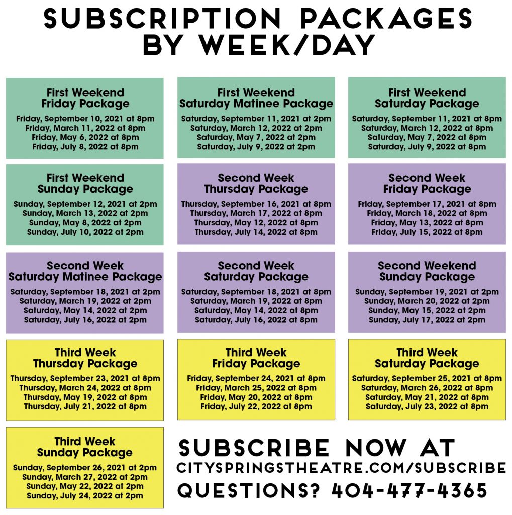 Subscriptions at City Springs Theatre Company